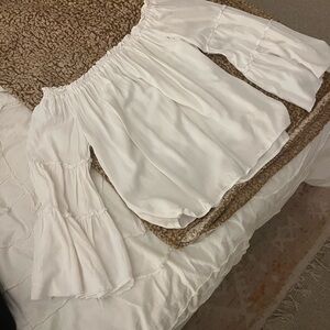 White flowy off the shoulder top